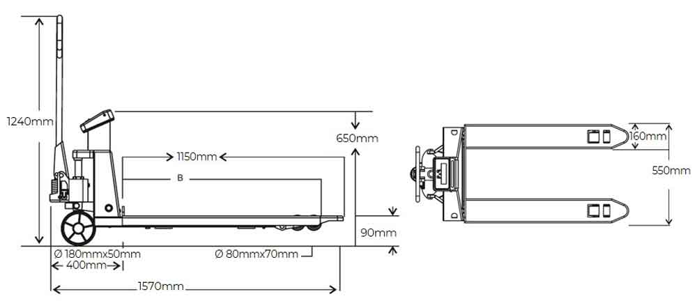 Holzmann HUB30KG 3000 kg punnitseva haarukkavaunu