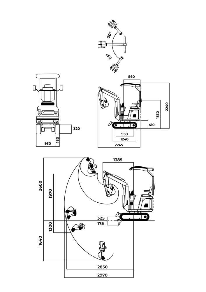 Zipper MBGS1000D minikaivinkone 940kg