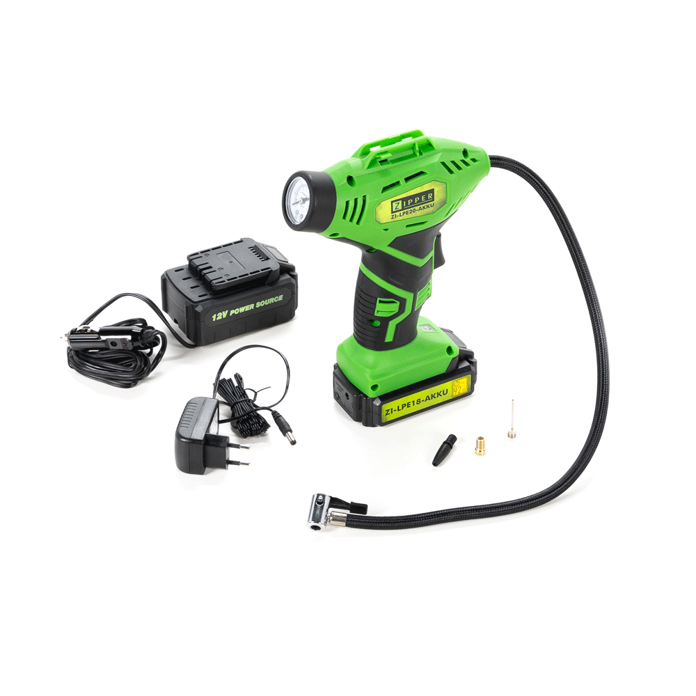 Zipper LPE20 akkukäyttöinen renkaantäyttölaite 18V Lithiumioniakulla