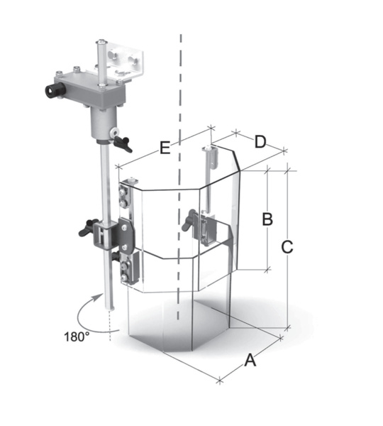 Karasuoja pylväsporakoneeseen 180 mm teleskooppi