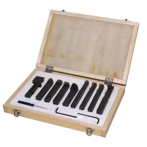 [9TLG12] Terävarsisarja 9-os. metallisorvaukseen 12 mm